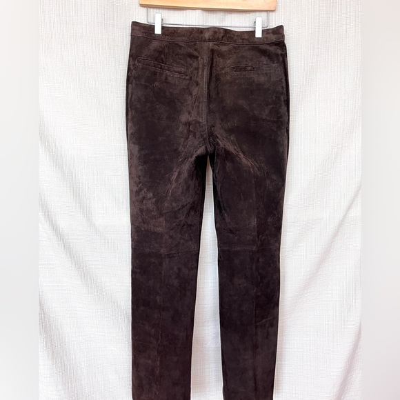 Vintage 100%Genuine Suede Pant Luxurious Deep Brown Straight Leg High Waist - Picture 7 of 14